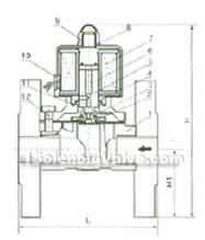 2W-50JF Type Stainless Steel Flange magnetic valve constructral diagram(pic1)